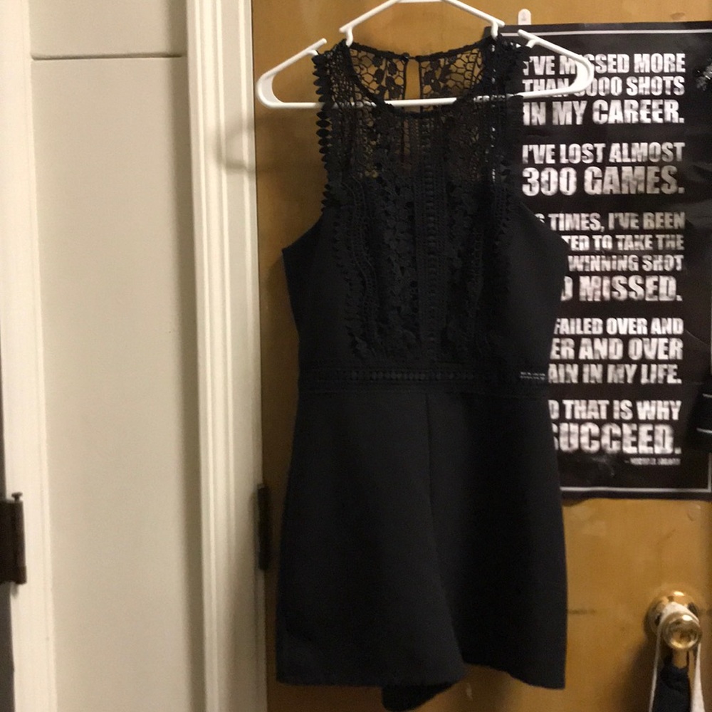 Impeccable Pig Medium Black Lace Romper